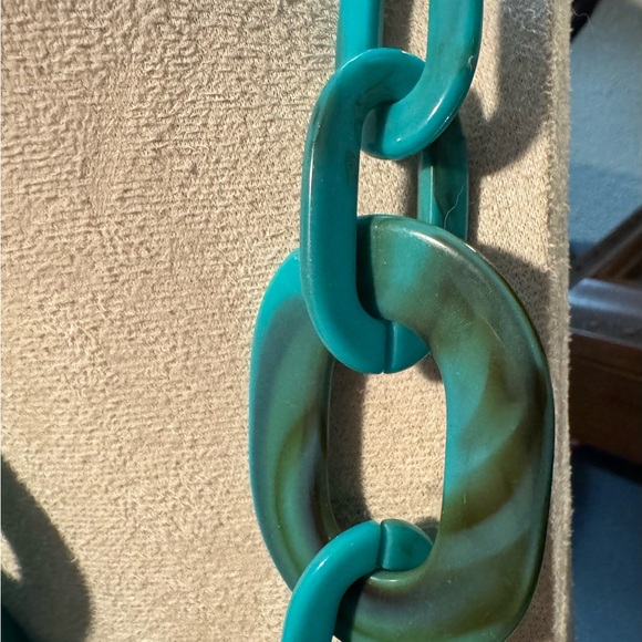 Turquoise color acrylic  Statement Necklace - Picture 2 of 2